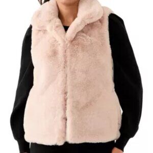 Philosophy Satin Lined Faux Fur Pink Vest Size M